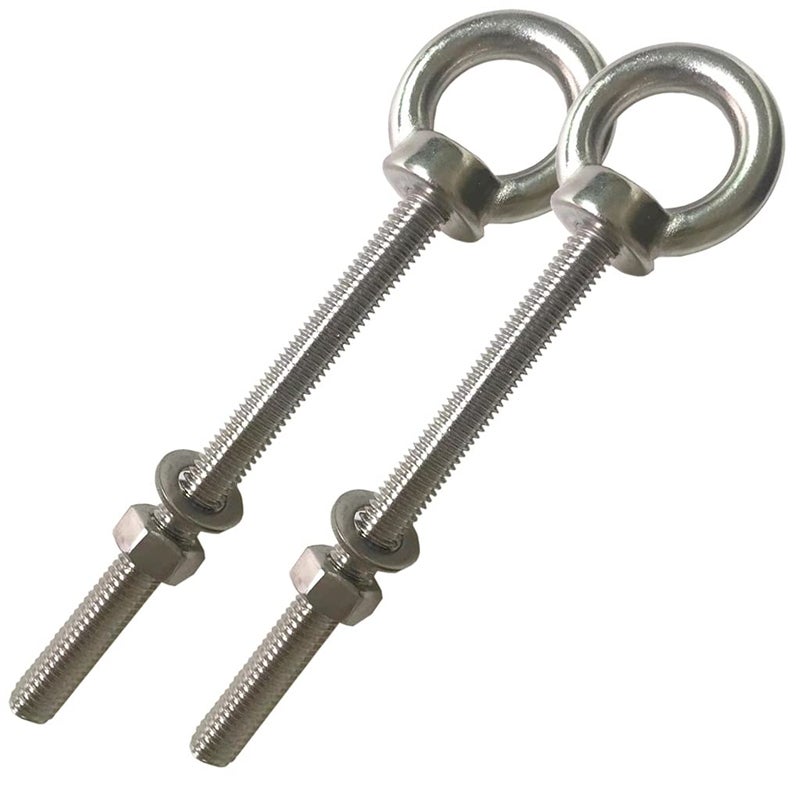 HYXXYY Stainless Steel Eye Bolt  2pack M8 Shoulder Eye Bolts 5/16"" X 4""with Nuts and Washer Thread Lifting Ring Eyebolt  Long - Image 1